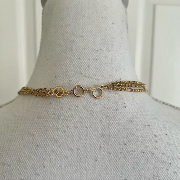 Baublebar Lariat 3 layer Gold Tone Chain Necklace NEW MSRP $58 - Picture 3 of 5